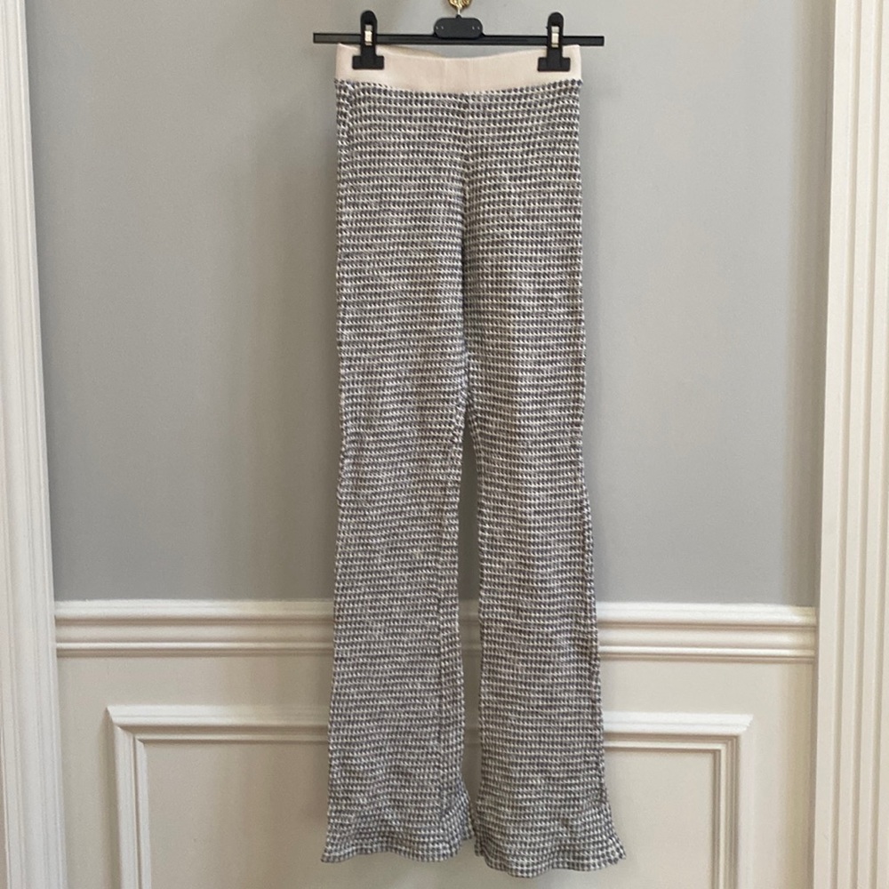 Zara Monochrome Houndstooth Flare Pants